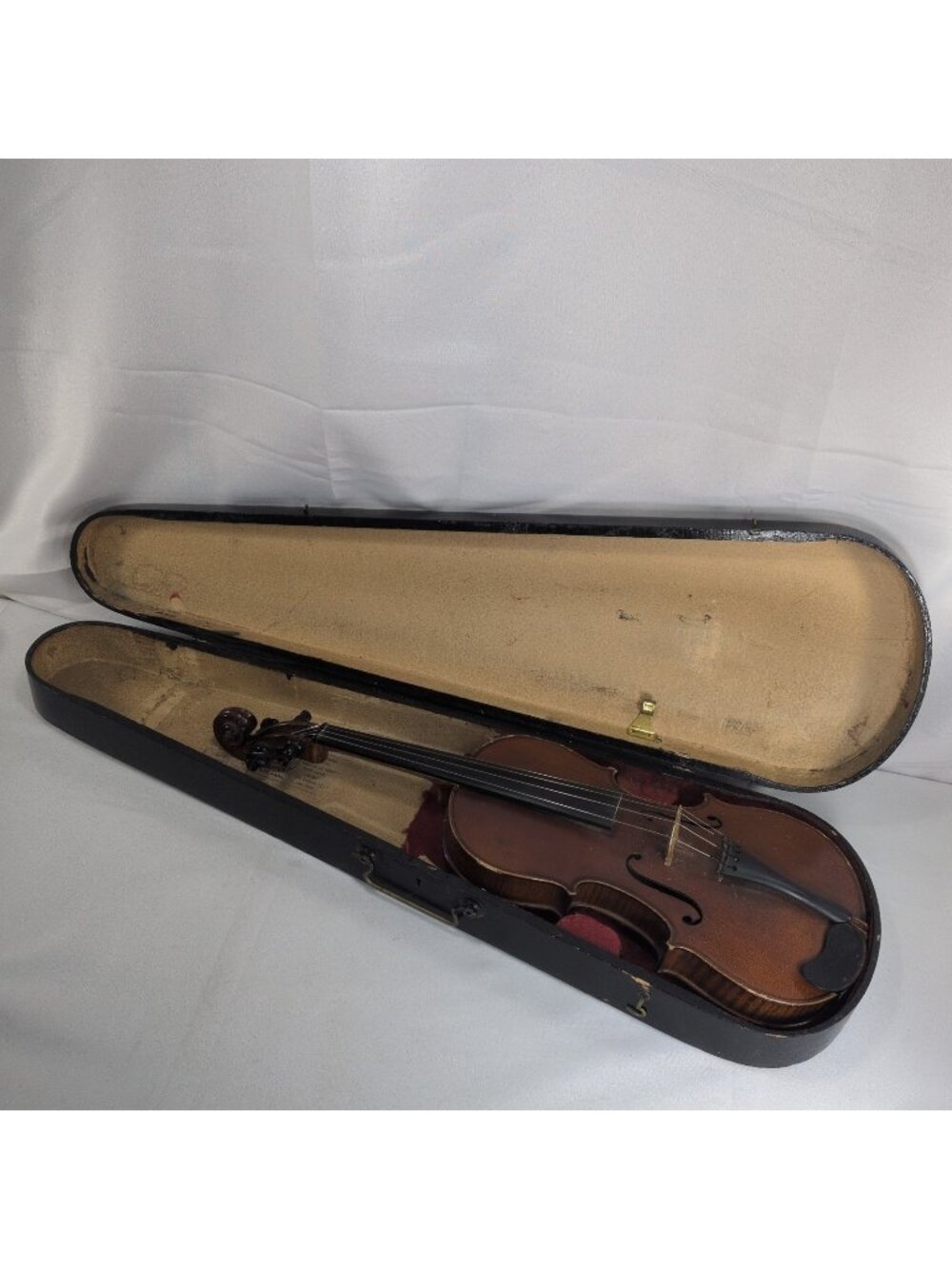 Copy of Francois Barzoni Violin Vintage Wooden Coffin GSB Case UNTESTED AS IS